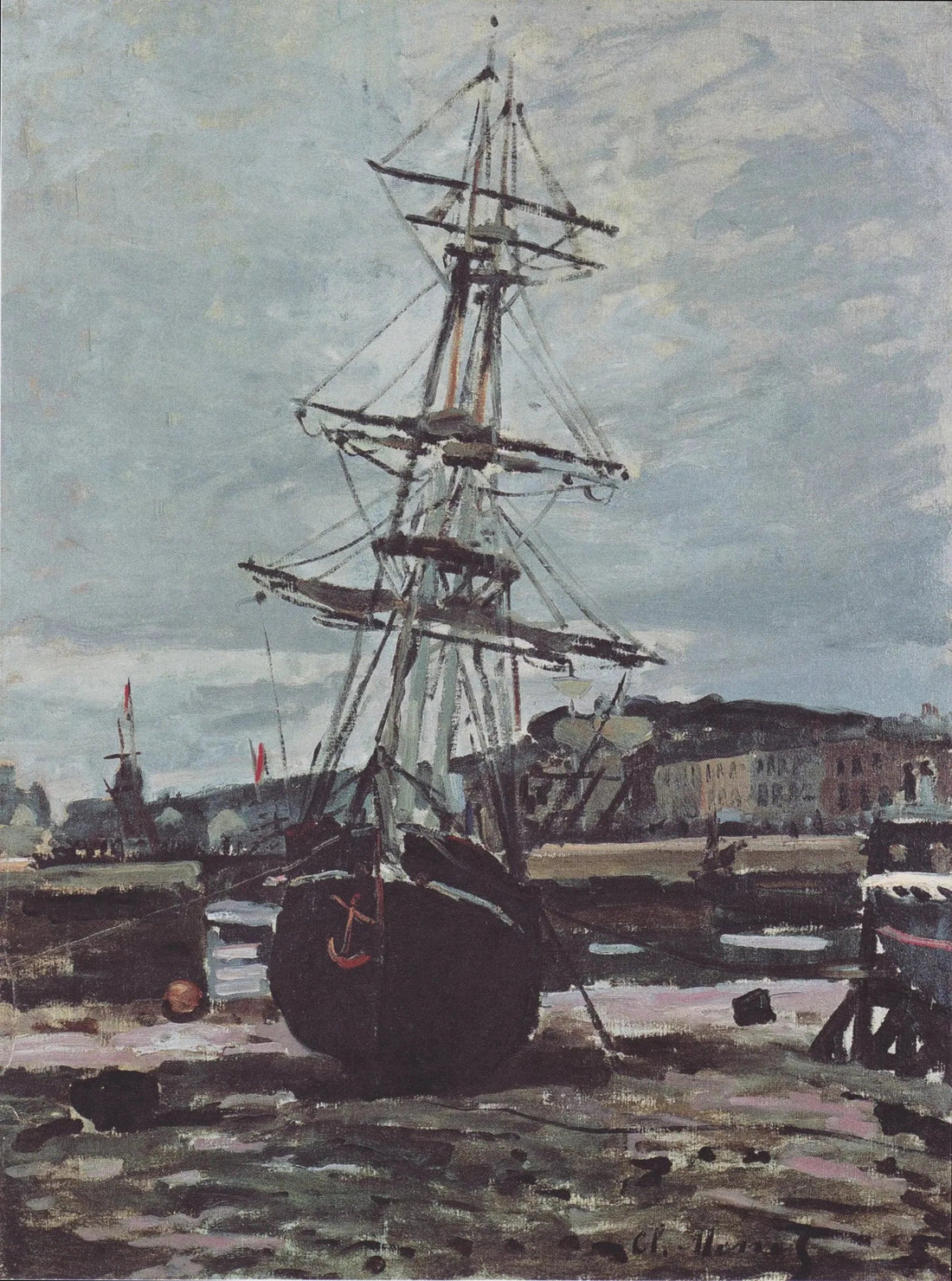 Skib strandet ved Fécamp - Claude Monet