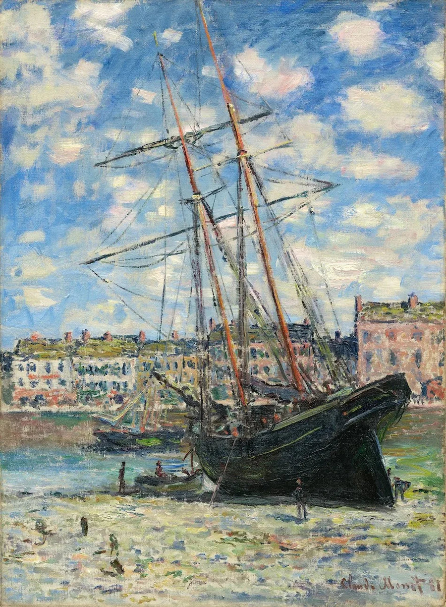 Båd strandet ved lavvande W644 - Claude Monet