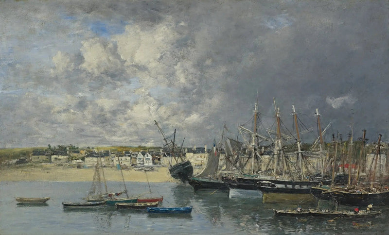 Både ved Anker i havnen, Portrieux - Eugène Boudin