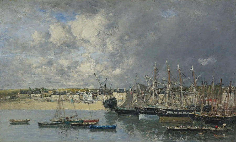 Både ved Anker i havnen, Portrieux - Eugène Boudin
