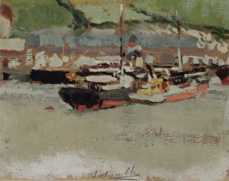 Både i en havn - Joaquín Sorolla