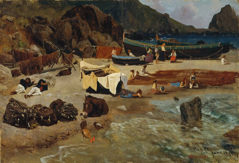 Fiskebåde i Capri - Albert Bierstadt