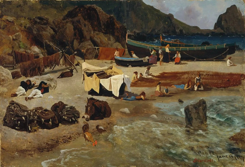 Fiskebåde i Capri - Albert Bierstadt