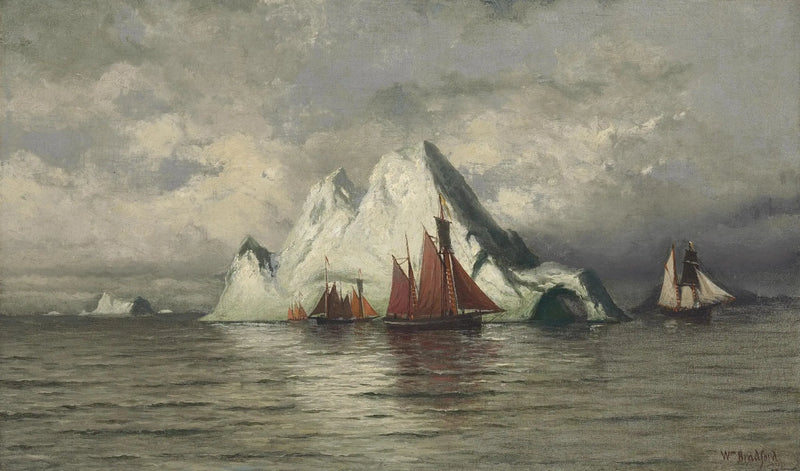 Fiskebåde og isbjerge - William Bradford