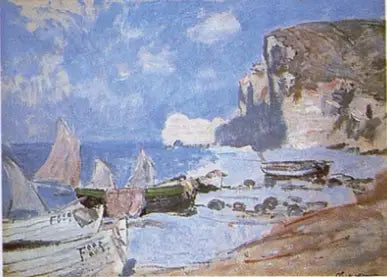 Fiskerbåde, Étretat - Claude Monet
