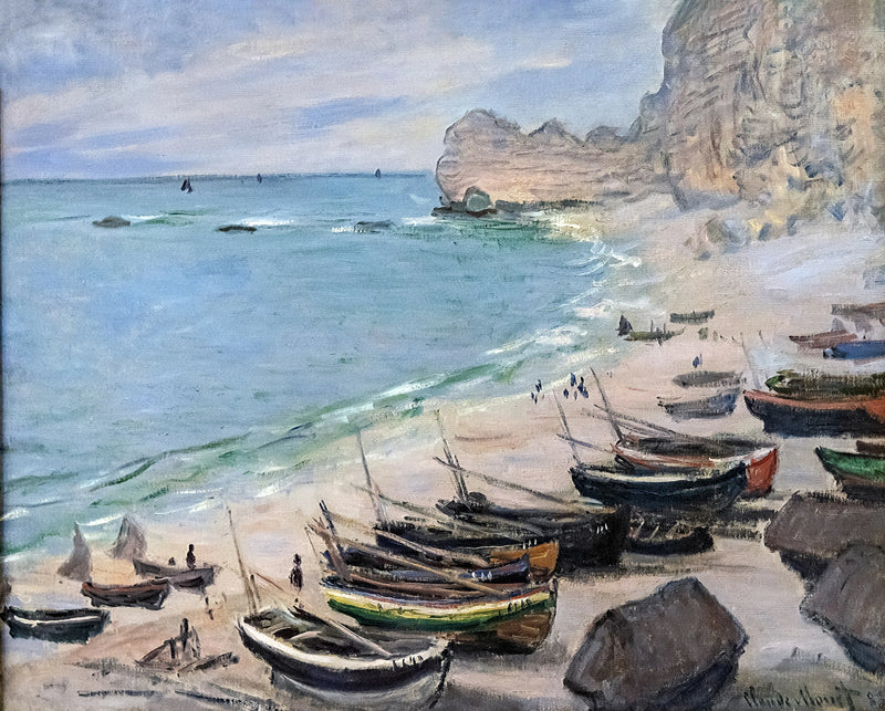 Både på stranden i Étretat W829 - Claude Monet