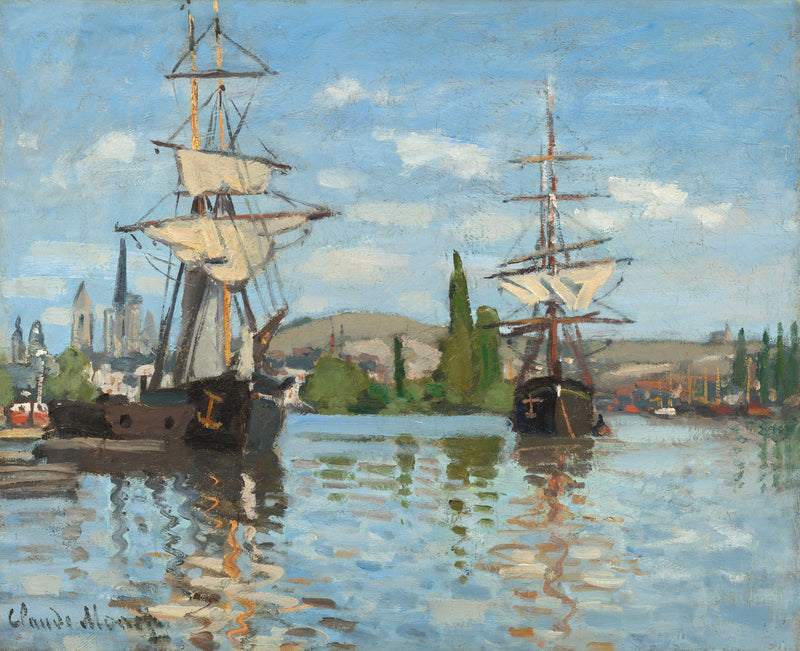 Skibe på Seinen ved Rouen W210 - Claude Monet