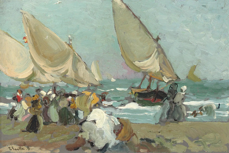 Både på stranden i Valencia - Joaquín Sorolla