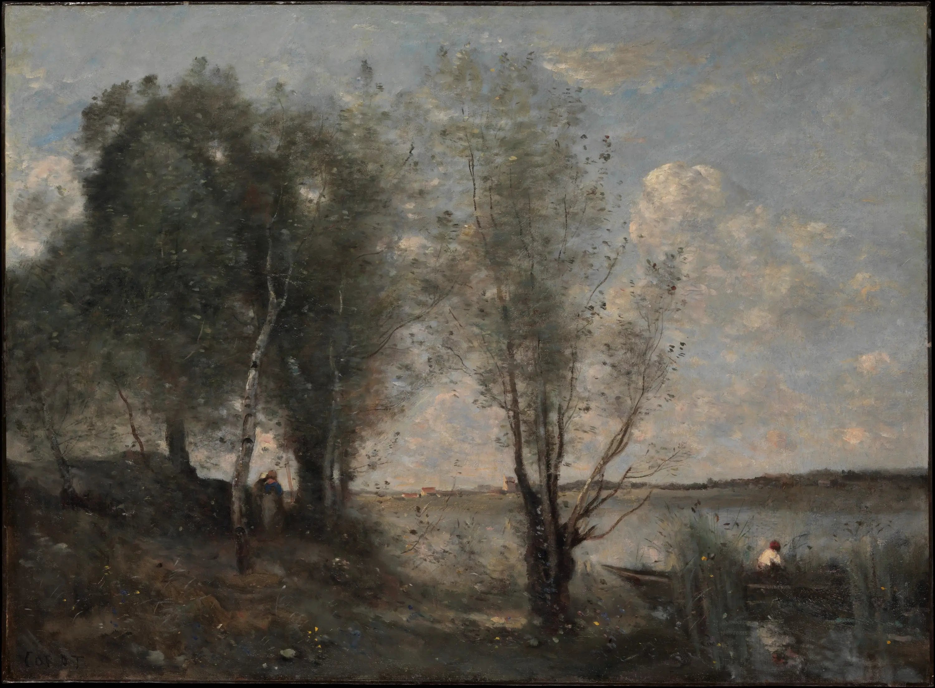 Batelier parmi les roseaux - Jean-Baptiste Camille Corot - Alpha Reproduction