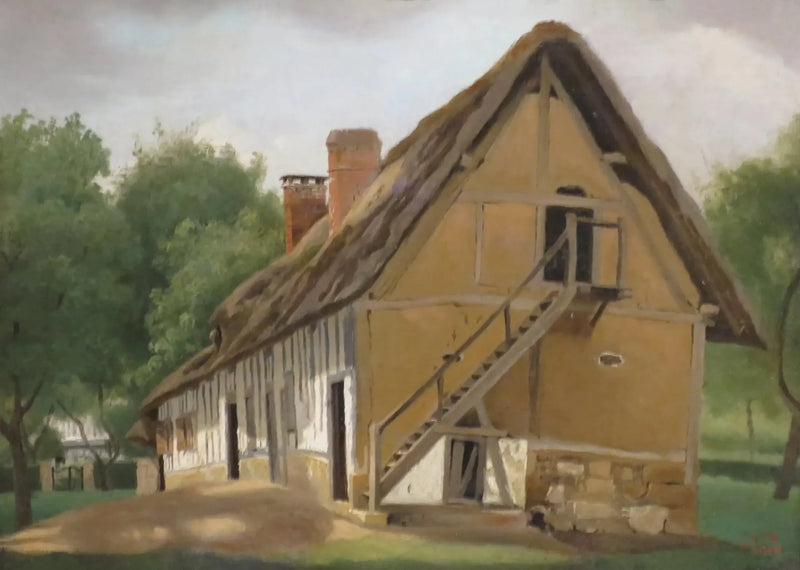 Landbrugsbygning i Bois-Guillaume, nær Rouen - Jean-Baptiste Camille Corot