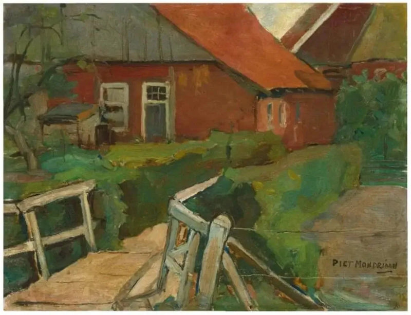 Landbrugsbygninger med bro - Piet Mondrian