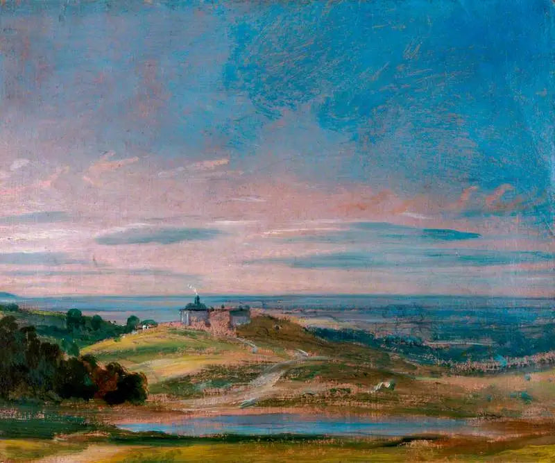 Bygninger på en skrånende grund nær Hampstead - John Constable