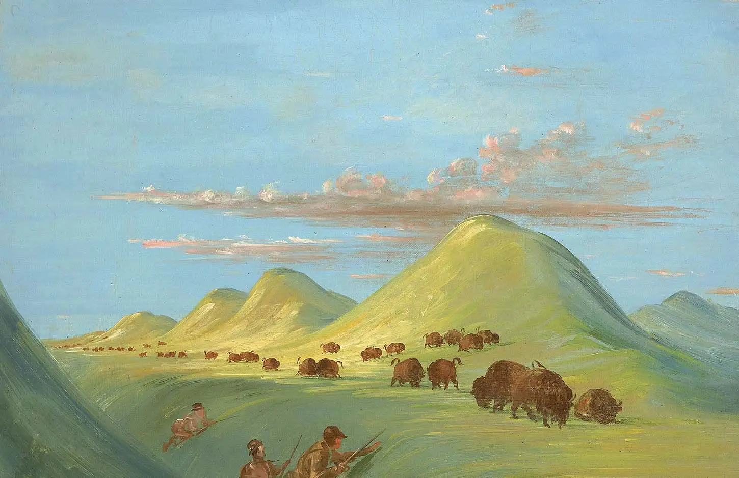 Batiste Bogard et moi approchant de Buffalo sur le Missouri - George Catlin - Alpha Reproduction