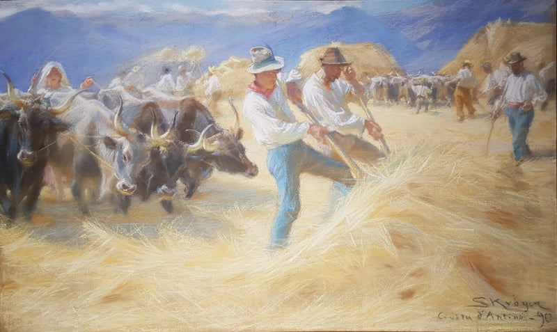 Høst i Civita d'Antino. Pastel - Peder Severin Krøyer