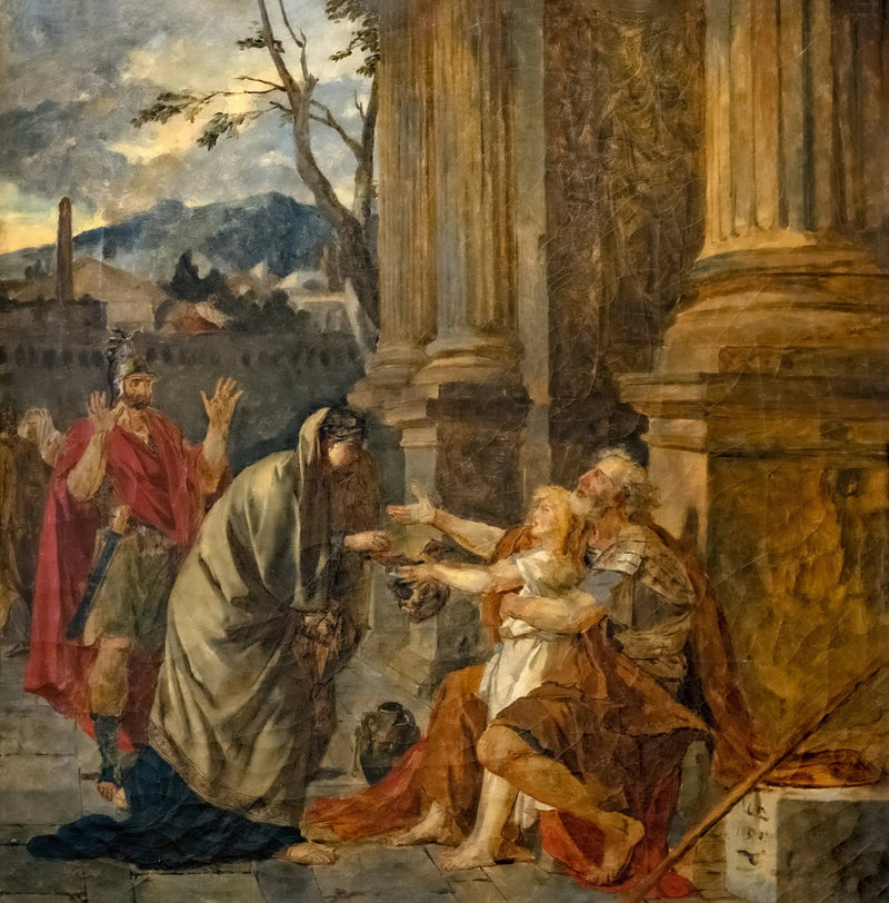 Belisar anerkendt af en soldat - Jacques-Louis David