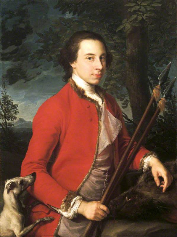 Benjamin Lethieullier MP (1728/9-1797), med to vildsvinslanser - Pompeo Batoni