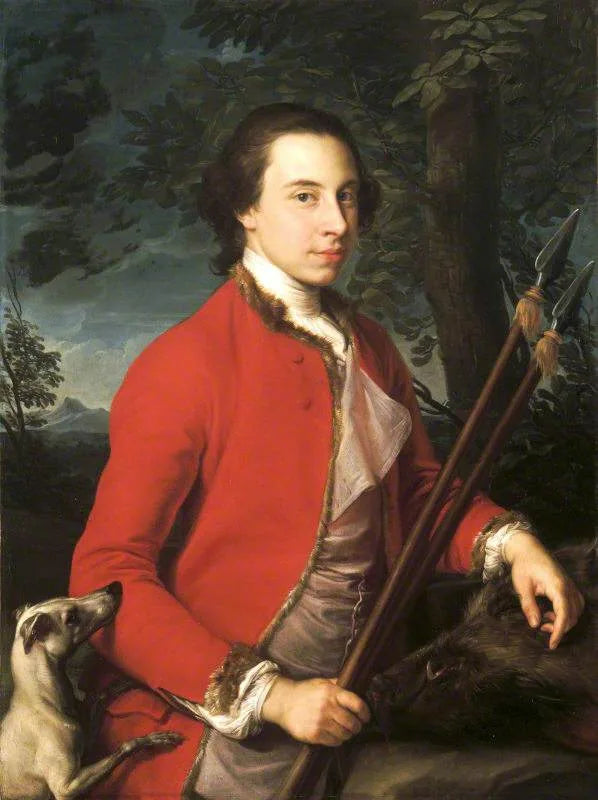 Benjamin Lethieullier MP (1728/9-1797), med to vildsvinslanser - Pompeo Batoni