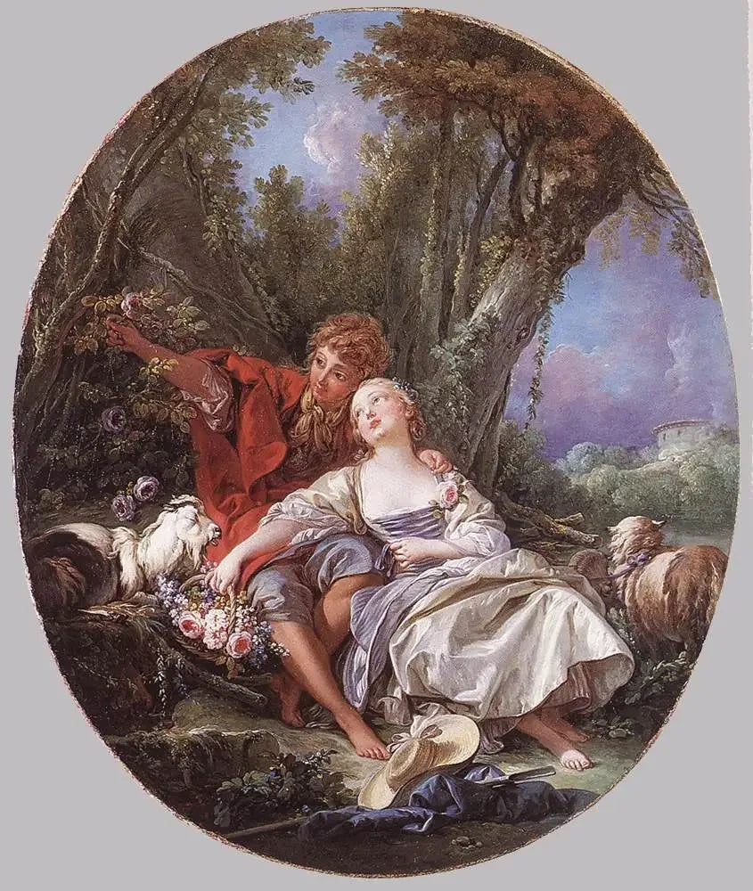 Berger et hyrdeinde i hvile - François Boucher
