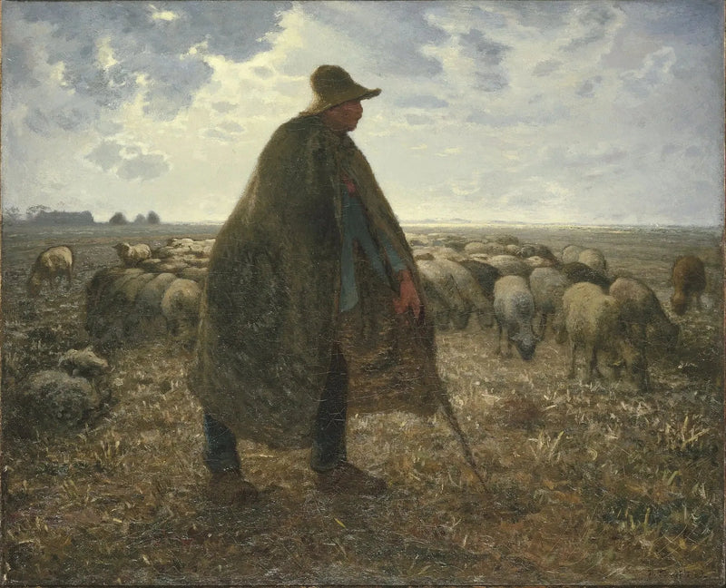 Berger, der passer sin flok - Jean-François Millet