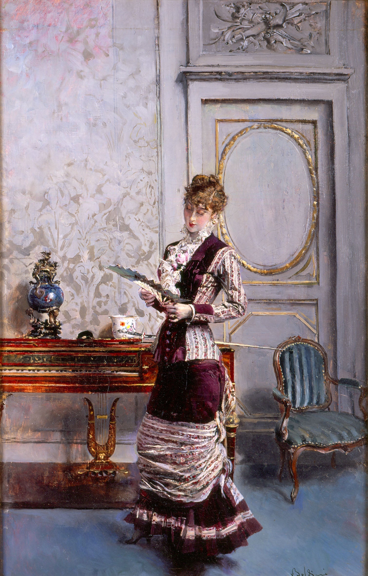 Berthe admirant un éventail - Giovanni Boldini - Alpha Reproduction