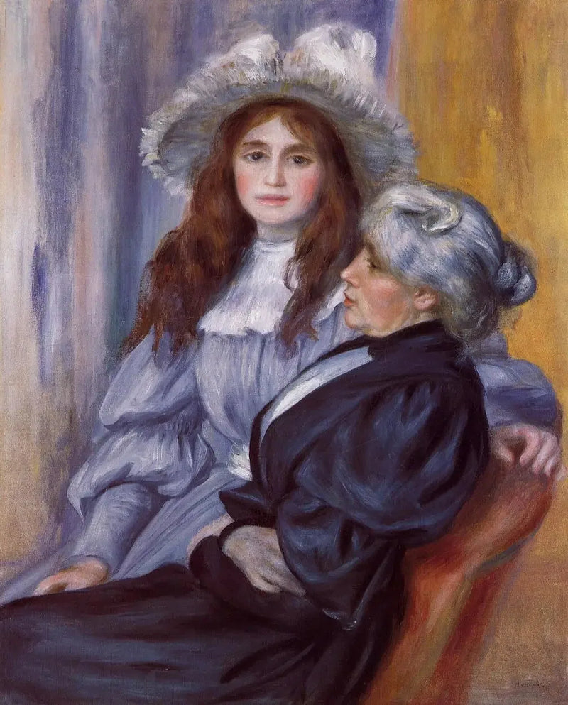 Berthe Morisot og hendes datter Julie Manet - Pierre-Auguste Renoir