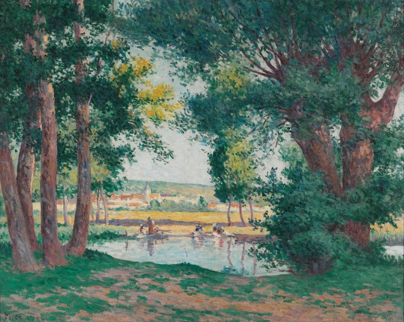 Bessy-Sur-Cure, vaskerne ved vandkanten - Maximilien Luce