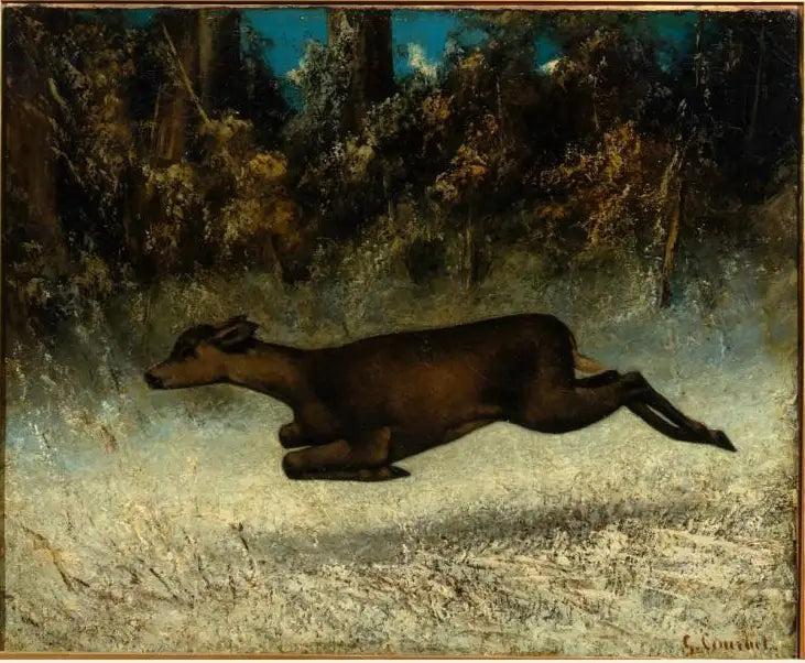 Biche løbende - Gustave Courbet