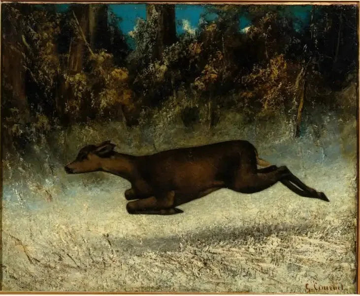 Biche løbende - Gustave Courbet