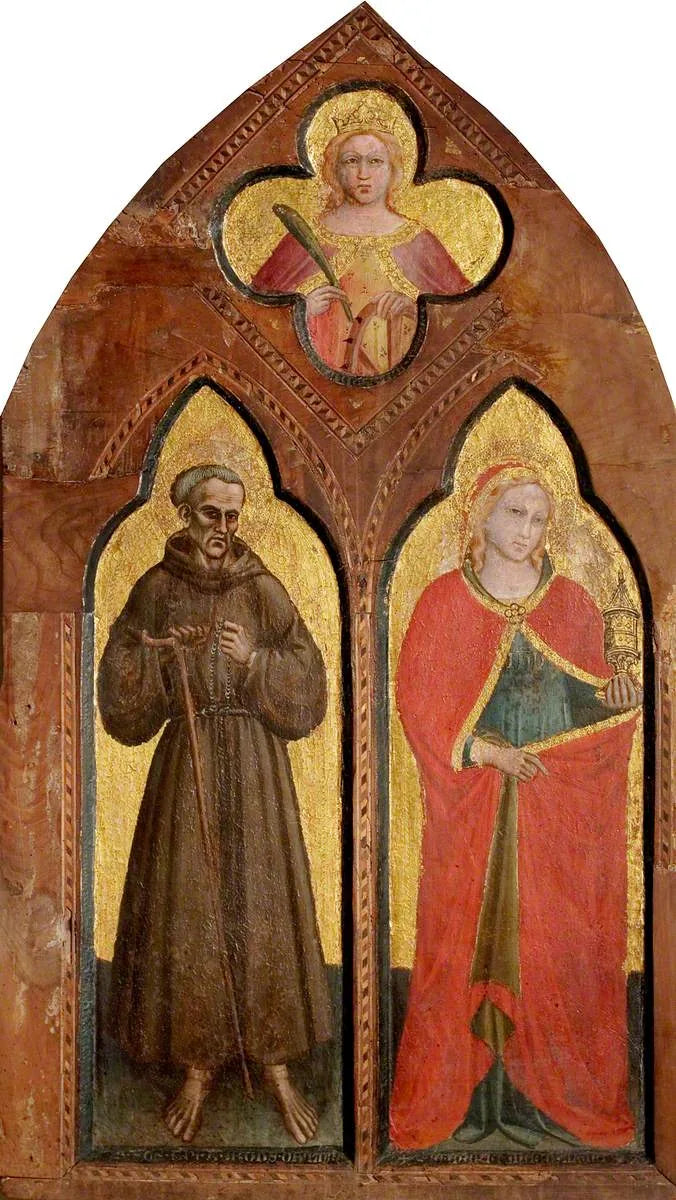 Velsignede Gerard af Villamagna og hellige Marie-Madeline med hellige Catherine af Alexandria - Spinello Aretino