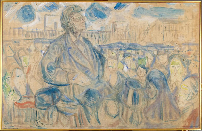 Bjørnstjerne Bjørnson henvender sig til folket - Edvard Munch