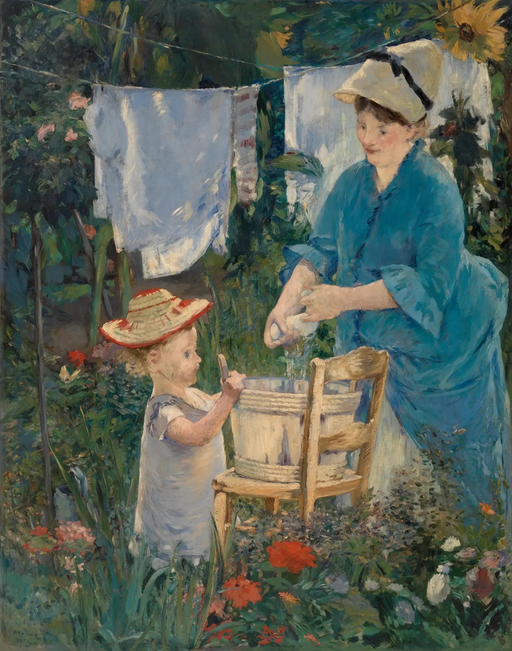 Blanchisserie (Le Linge) - Édouard Manet image 1 reproduction artisanale de tableau