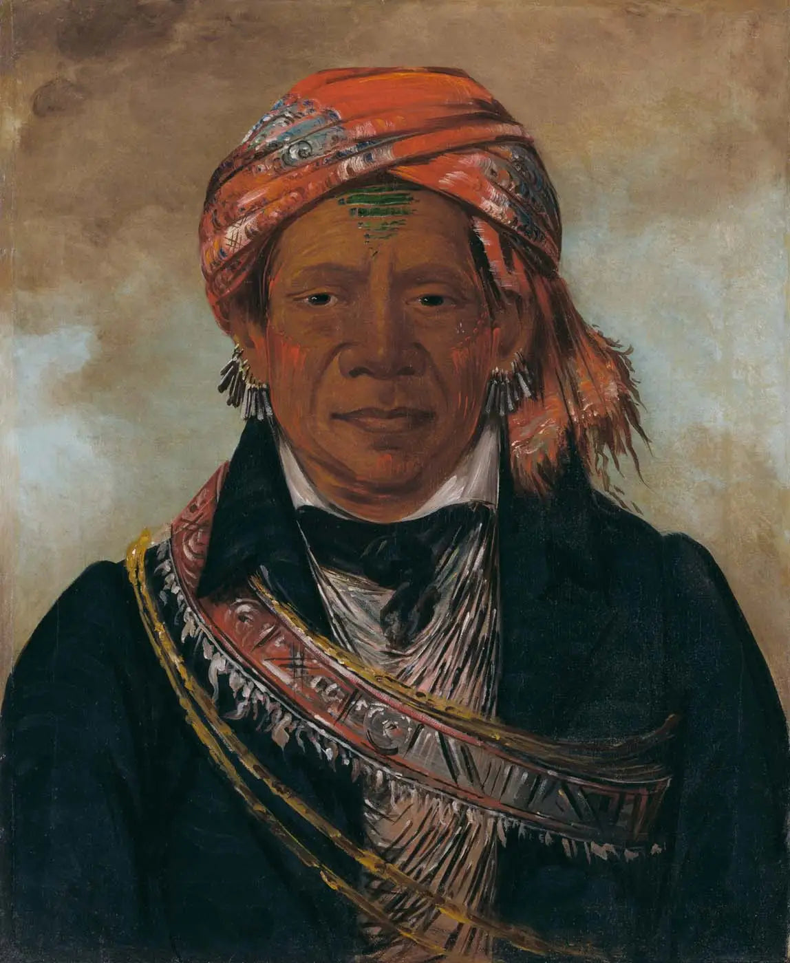 Bód-a-sin chef de la tribu - George Catlin - Alpha Reproduction