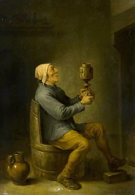 Boer assis sur une chaise tonneau - David Teniers le Jeune image 1 copie de tableau peinte à la main