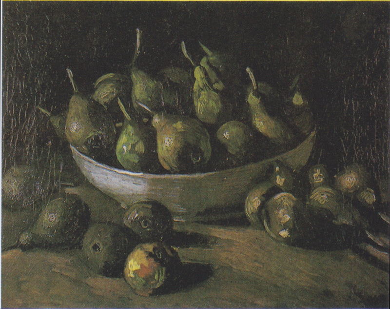 Stilleben med en stenskål og pærer - Vincent van Gogh