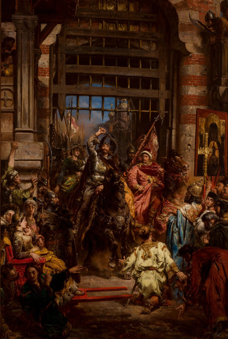 Boleslas den Modige med Sviatopolk ved Den Gule Port i Kiev - Jan Matejko