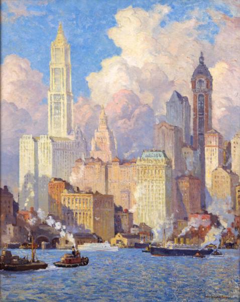 Hudson-floden, New York - Colin Campbell Cooper