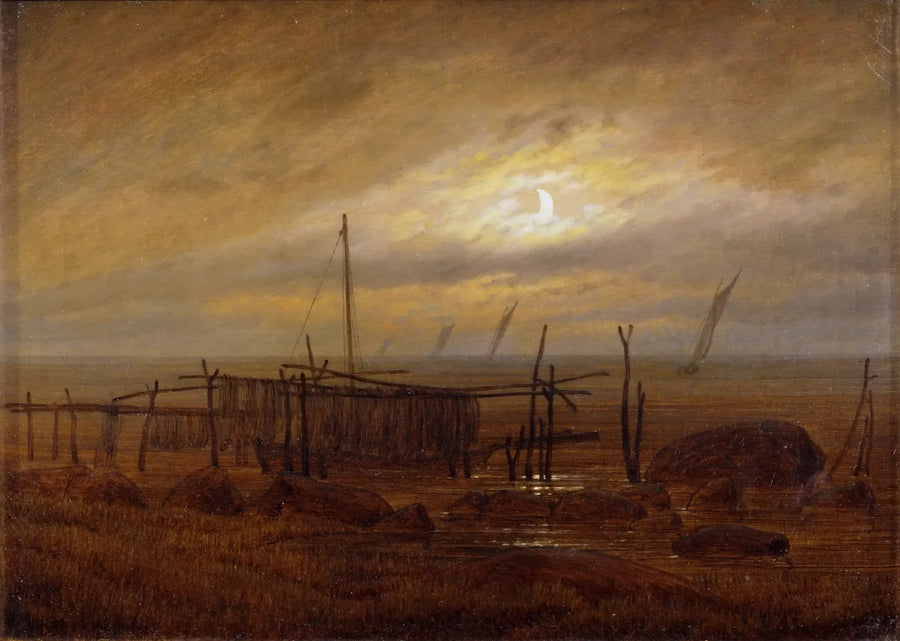 Havet ved måneskin - Caspar David Friedrich