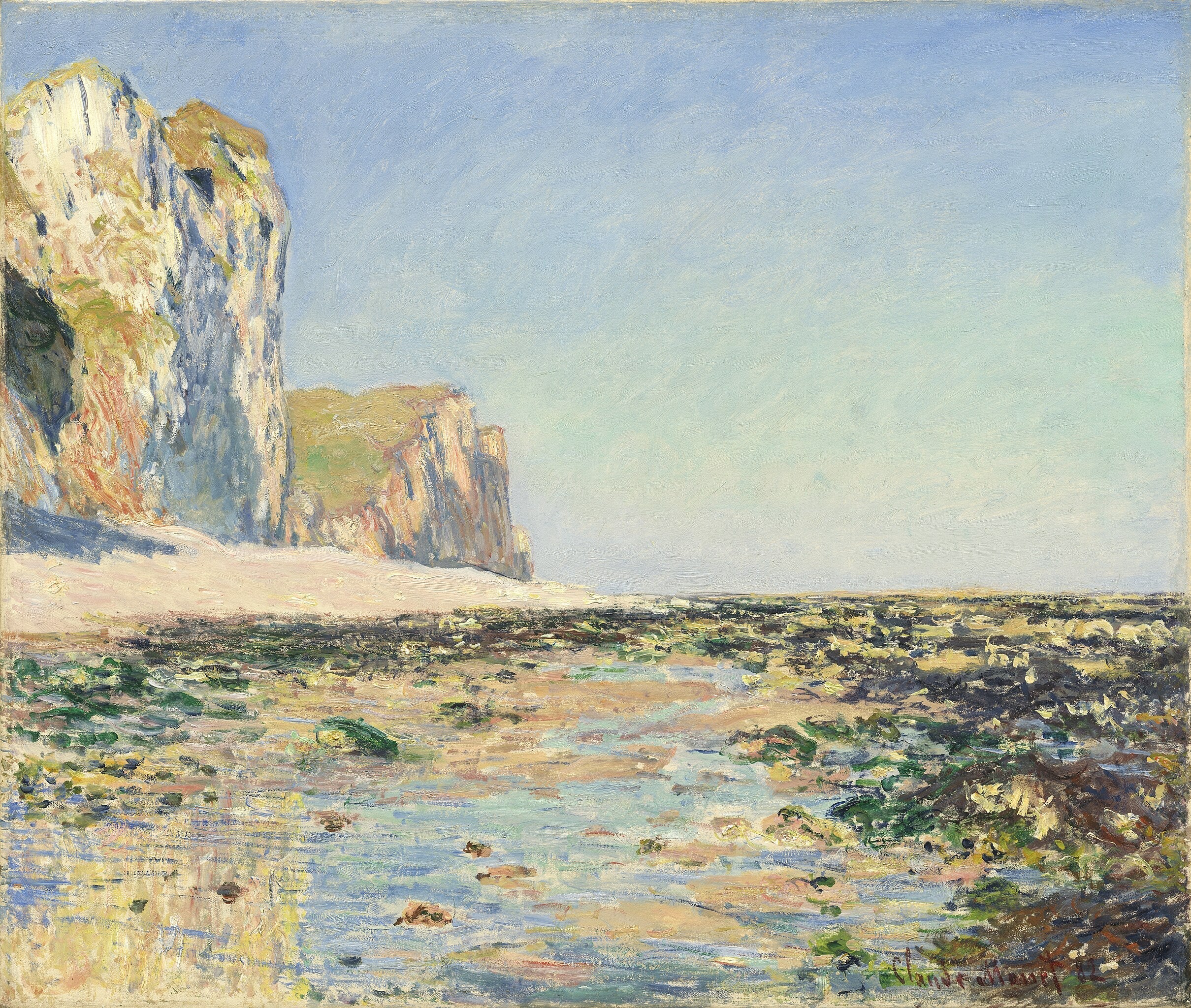 Kystlinje og klipper ved Pourville om morgenen - Claude Monet