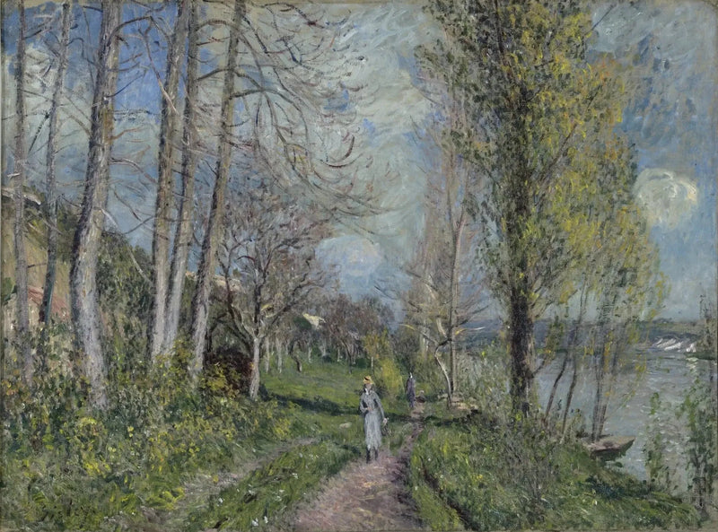 Seinebredde ved By - Alfred Sisley