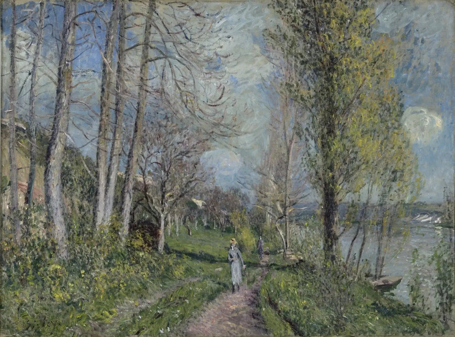 Seinebredde ved By - Alfred Sisley