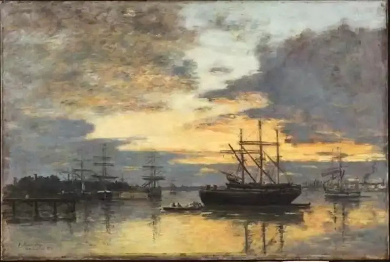 Bordeaux, dans le port - Eugène Boudin image 1 reproduction de peinture à l’huile