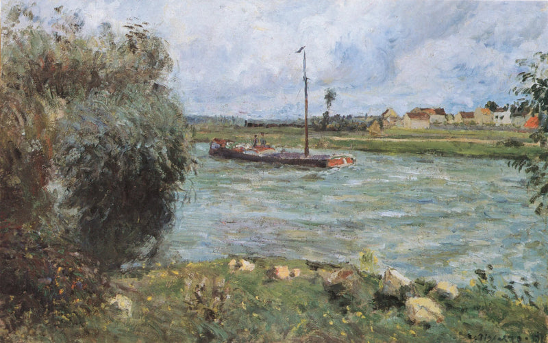 Oise bredder ved Pontoise - Camille Pissarro