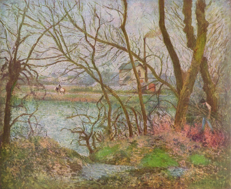 Oise-kysten, nær Pontoise, gråvejr - Camille Pissarro