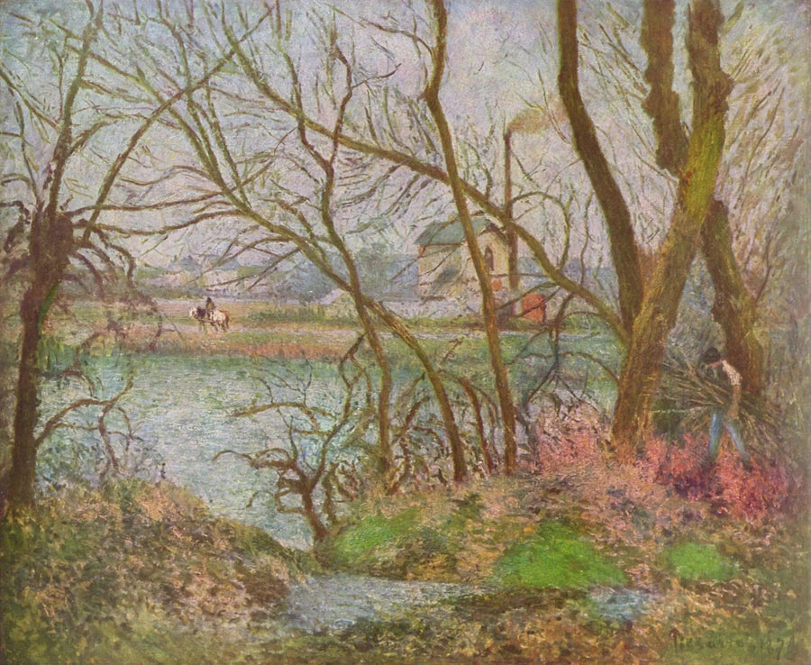 Oise-kysten, nær Pontoise, gråvejr - Camille Pissarro