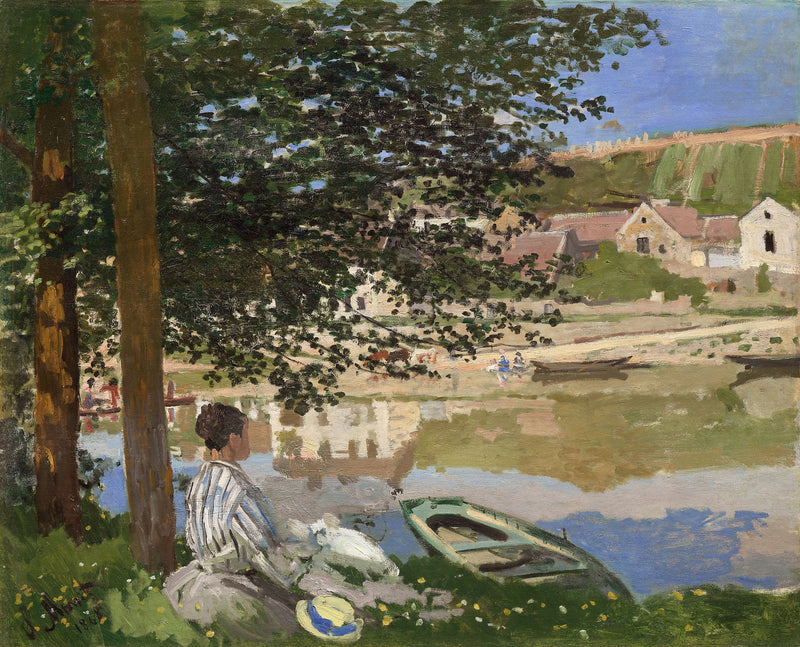 På bredden af Seinen ved Bennecourt W110 - Claude Monet