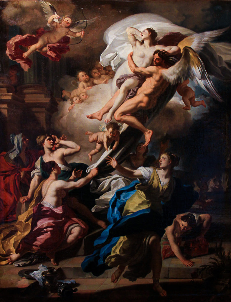 Borée, der fjerner Oreithyia, datter af Erekhtheus - Francesco Solimena