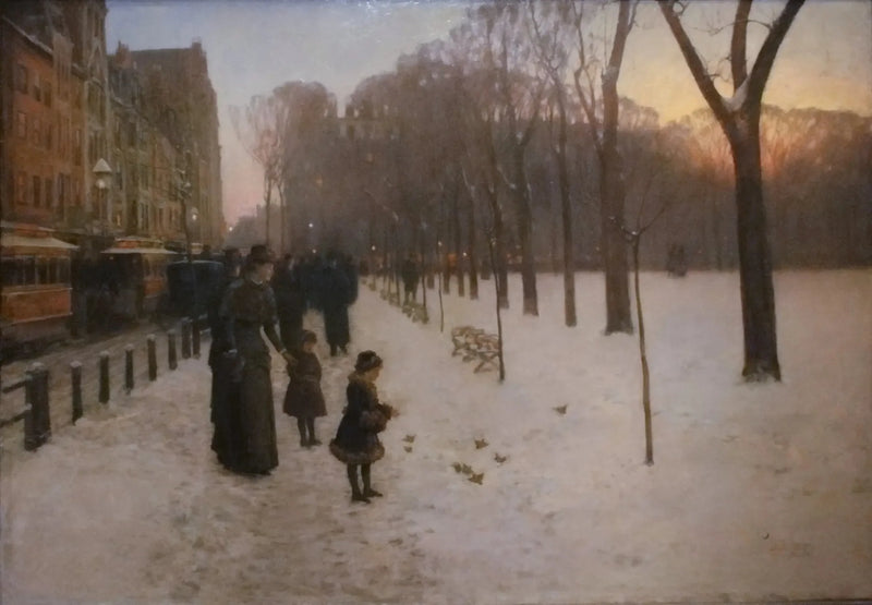 Boston Common ved skumringen - Childe Hassam