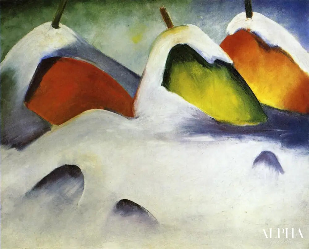 Bottes de foin dans la neige - Franz Marc - Reproductions de tableaux et peintures haut de gamme