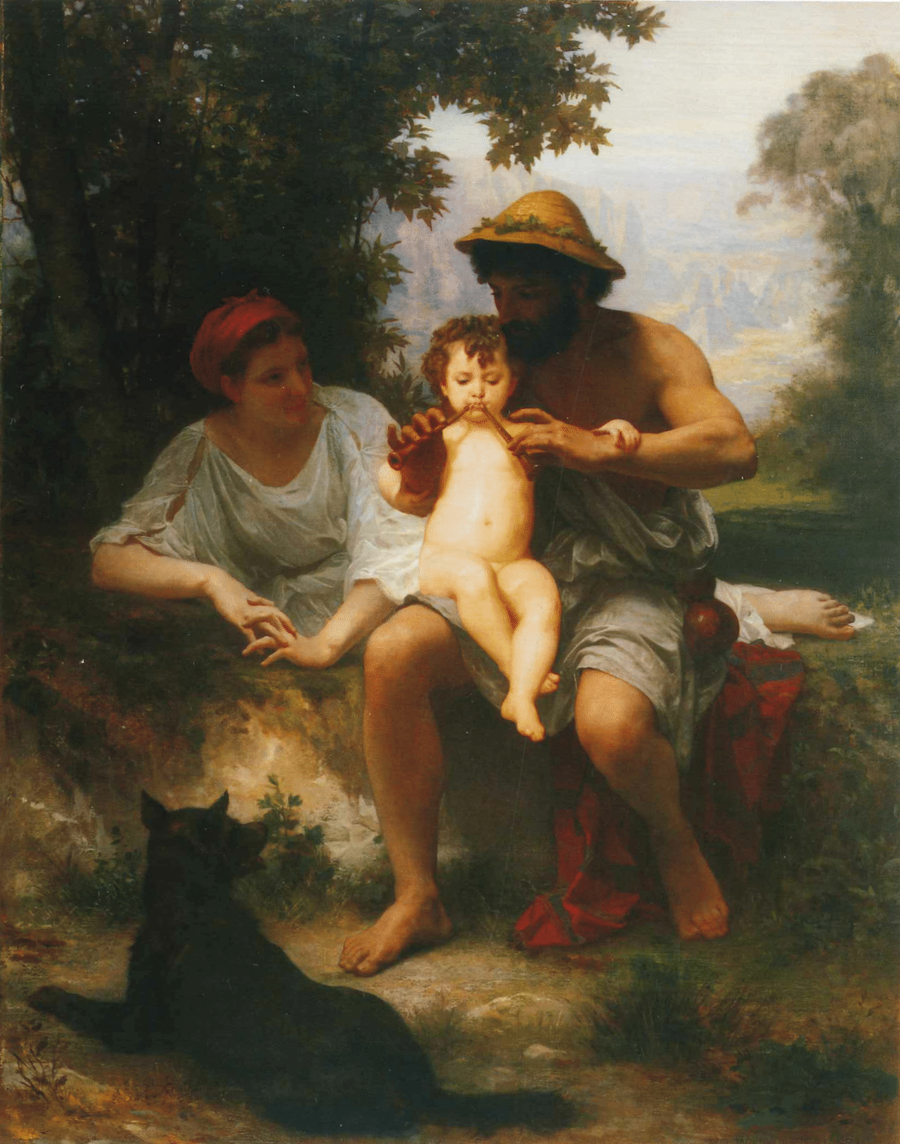 La Leçon de flûte (1873) - Bouguereau