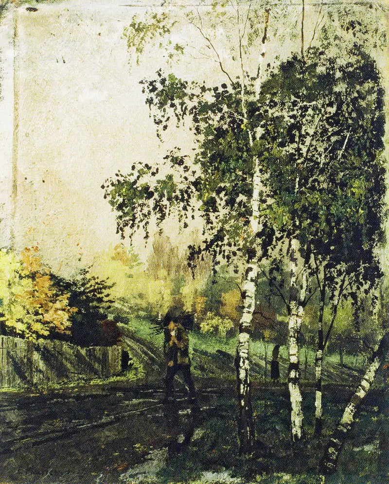 Birketræer og Mænd der bærer grene - Edvard Munch